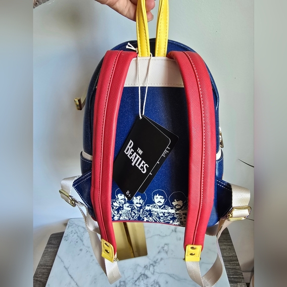 Loungefly New The Beatles SGT Peppers Lonely Hearts Club Band Fan Mini Backpack - Picture 10 of 12